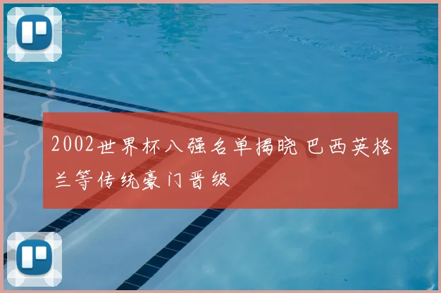 2002世界杯八强名单揭晓 巴西英格兰等传统豪门晋级
